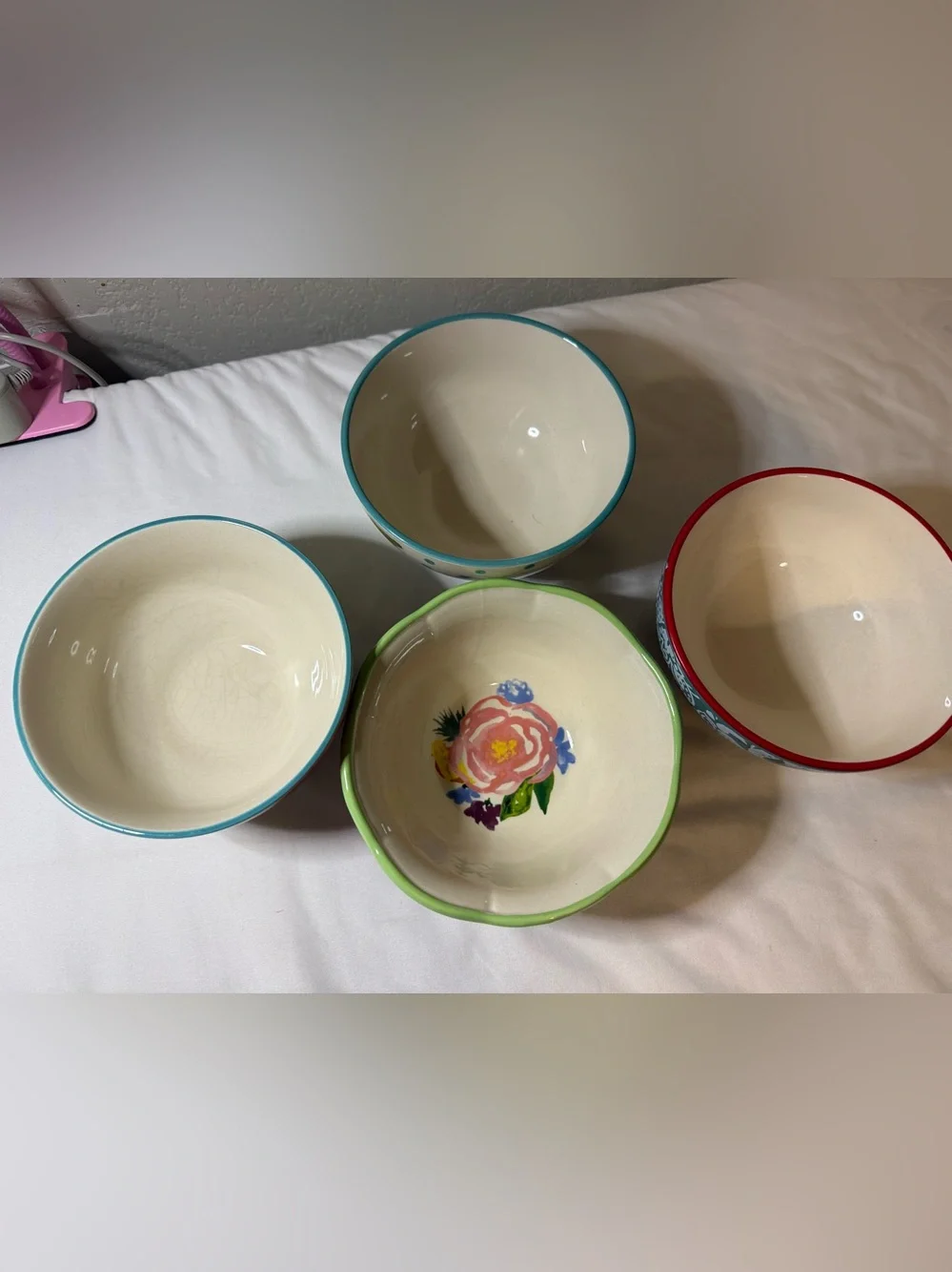 The Pioneer Woman Floral and Polka Dot Ceramic Cereal Bowls
